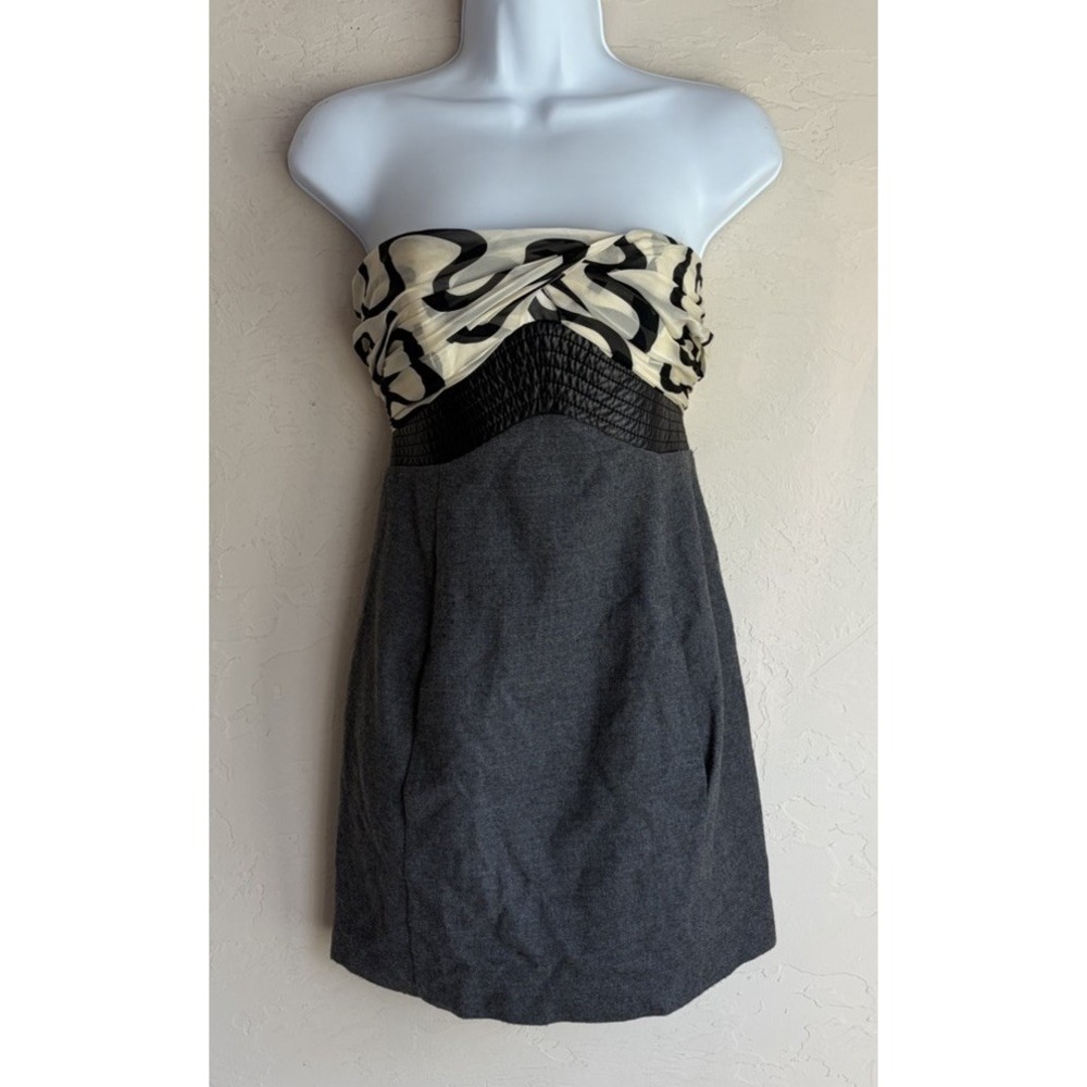 Vintage Y2K Emilio Pucci Silk Leather Wool Strapless Mini Dress NWT IT 38 US XS